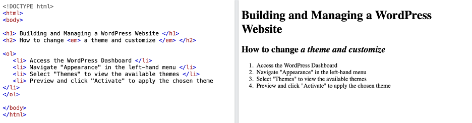 HTML Ordered List